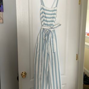 Blue and white jumpsuit